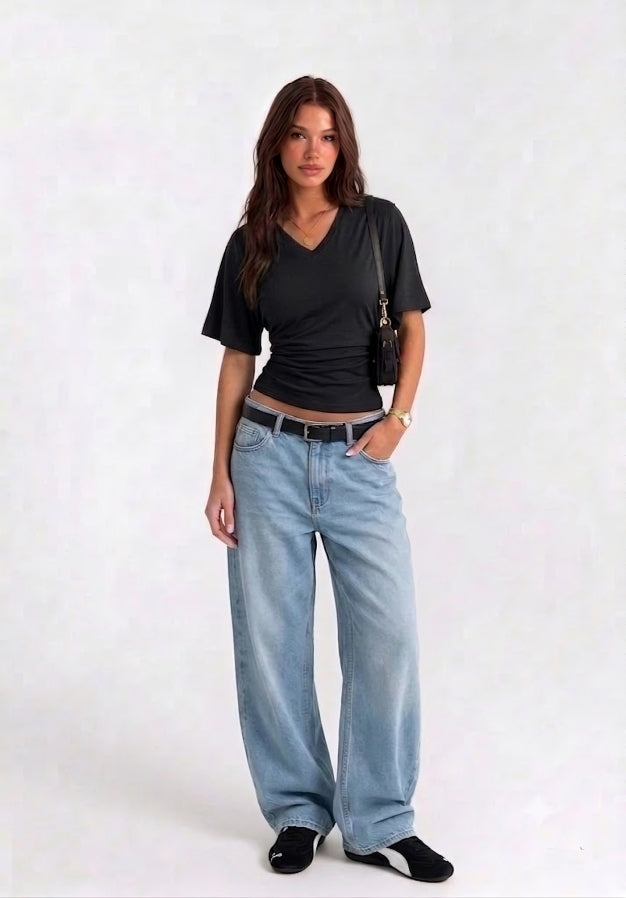 V-Neck Waist Tee