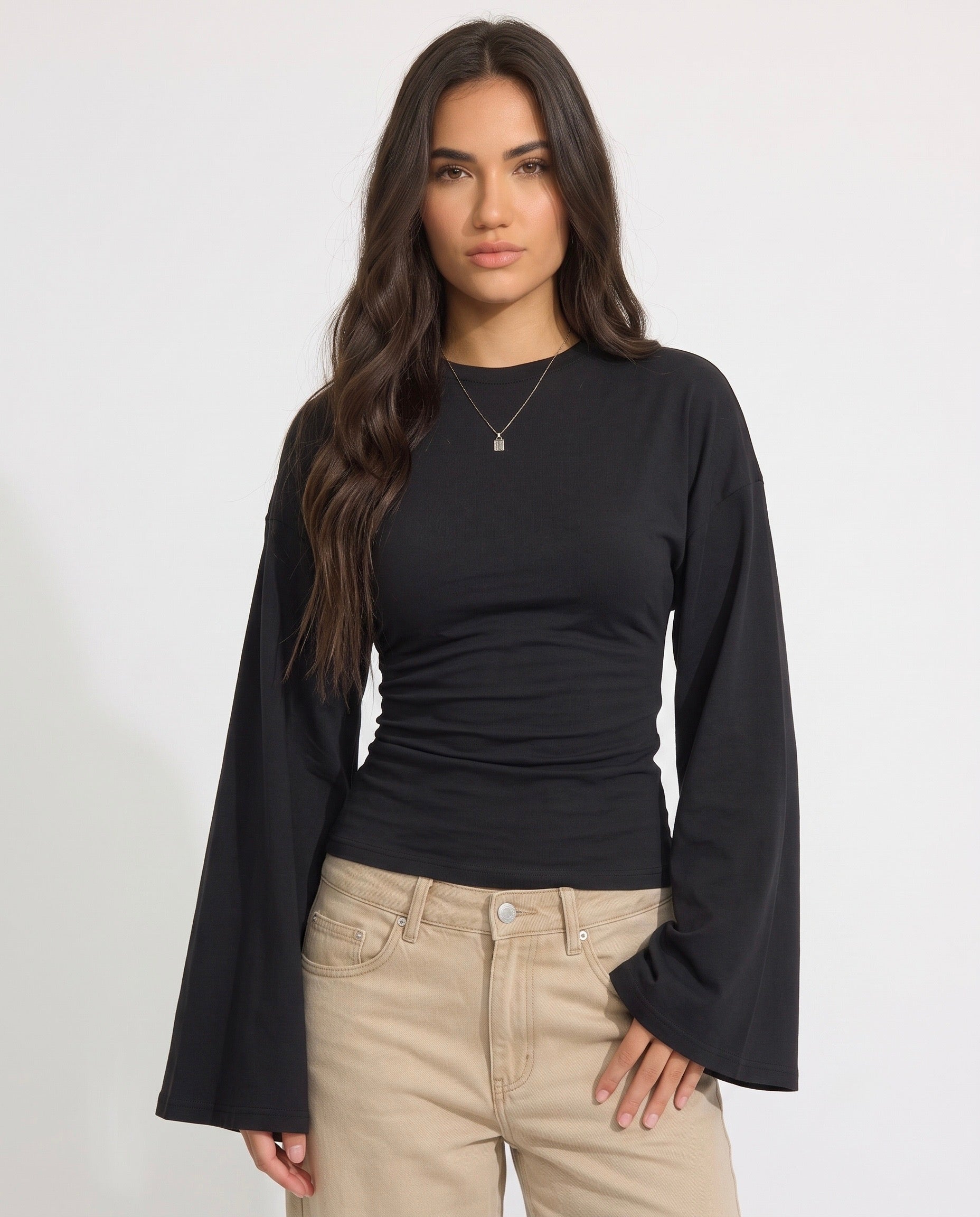 Long Sleeves Waist Tee