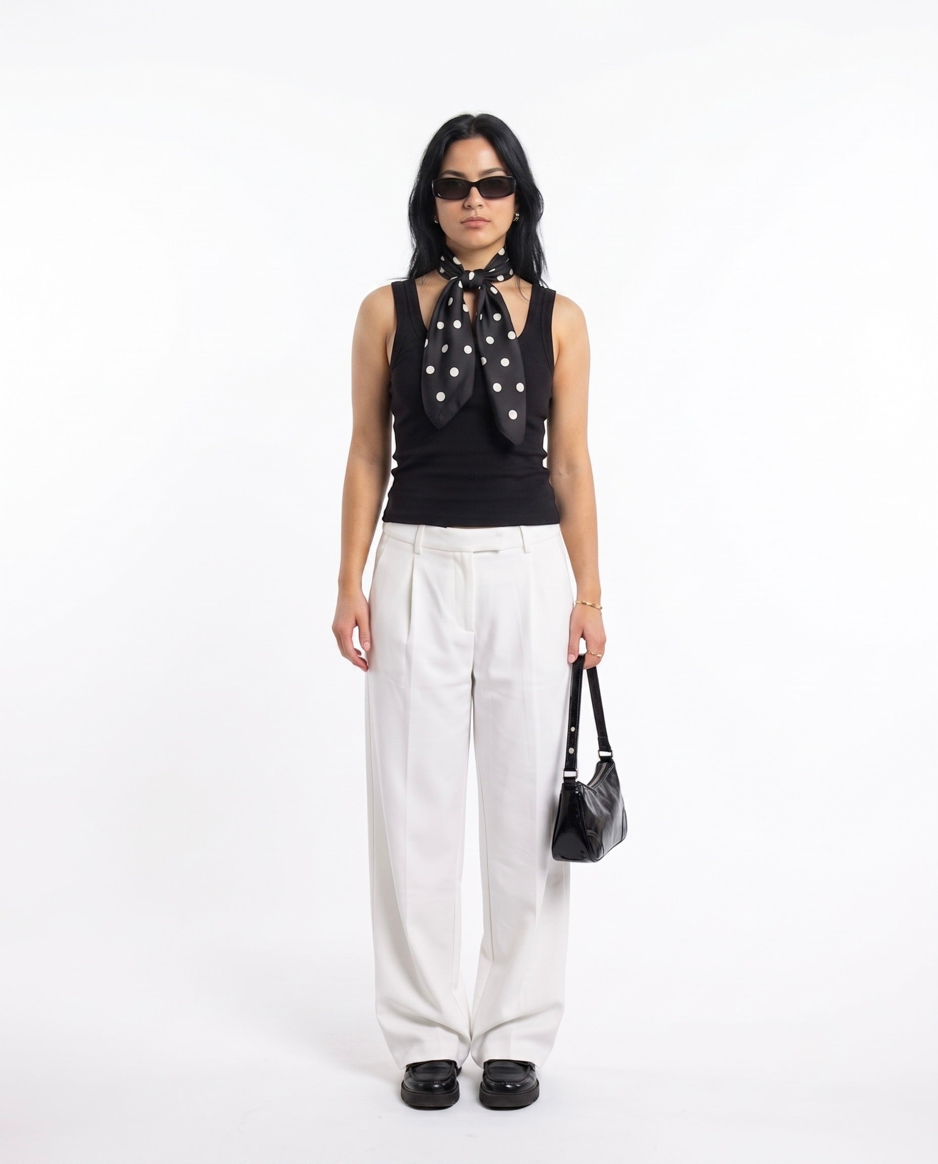 Polka Dot Satin Scarves