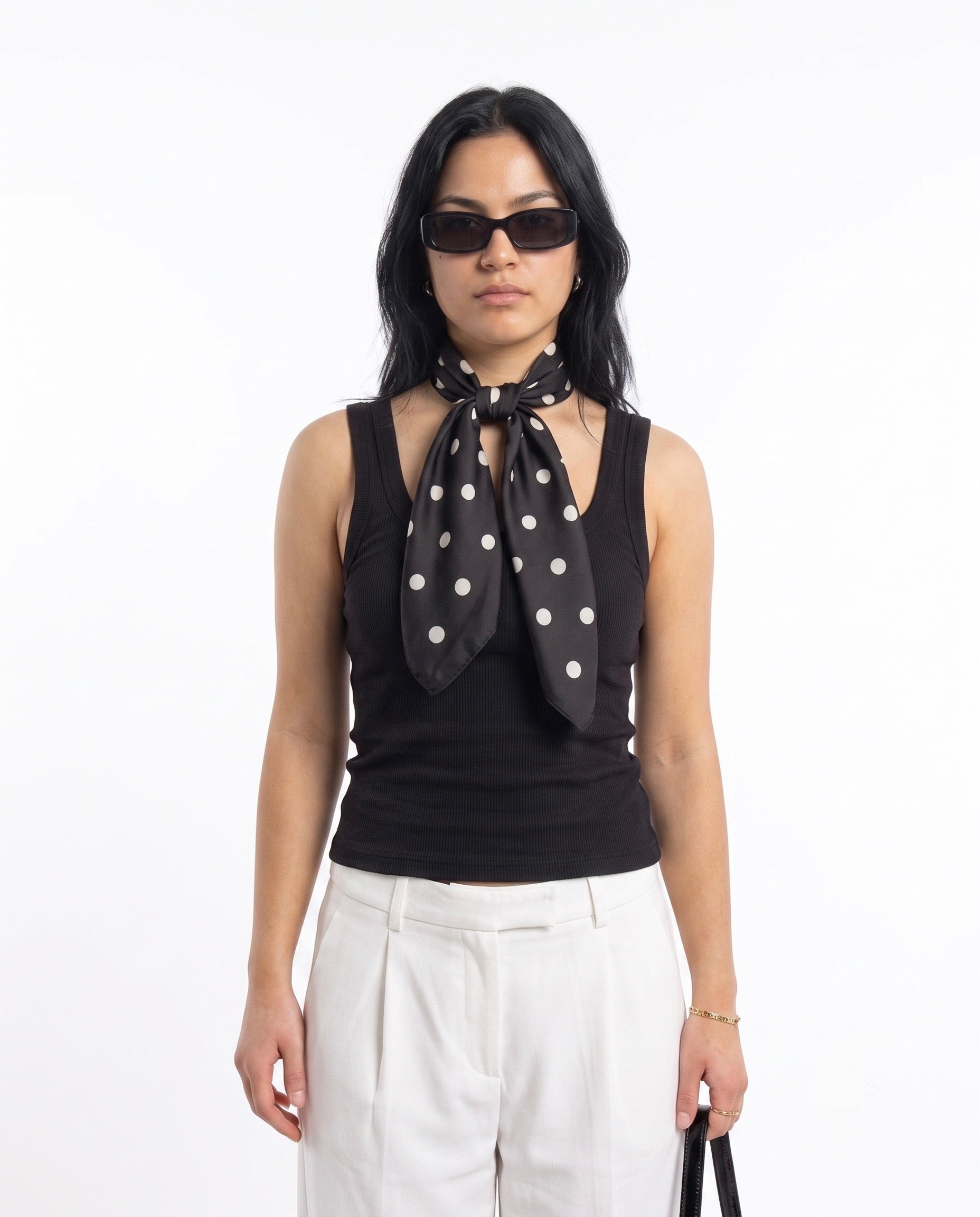 Polka Dot Satin Scarves