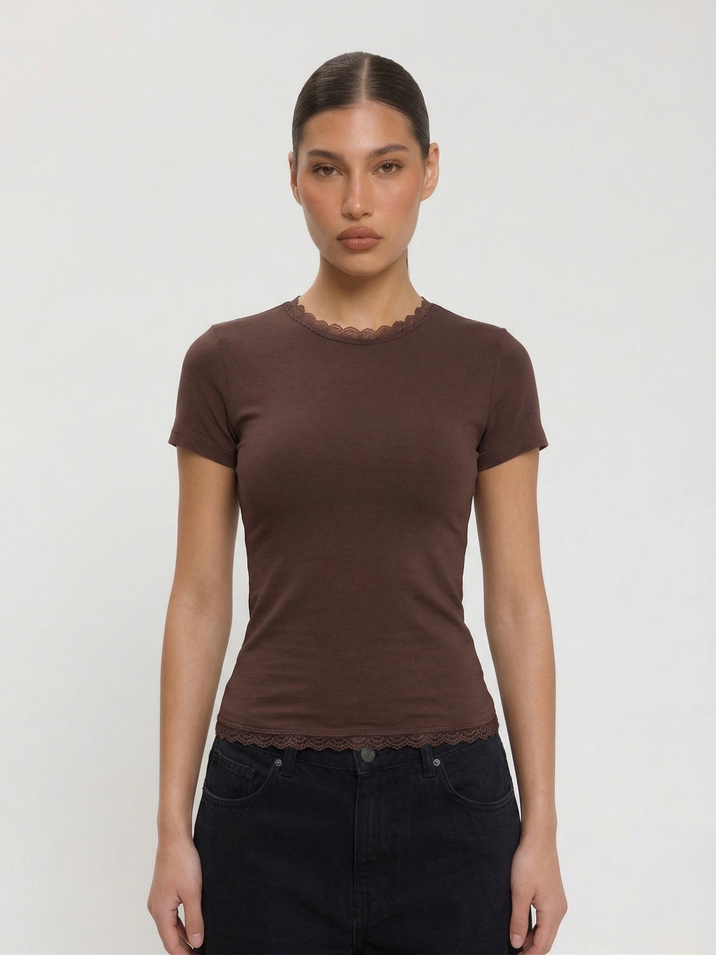 Lace Short Sleeve Tops