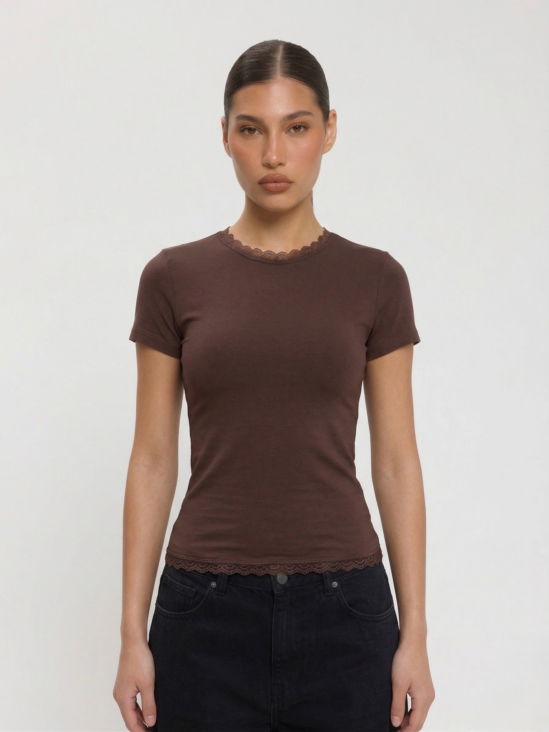 Lace Short Sleeve Tops
