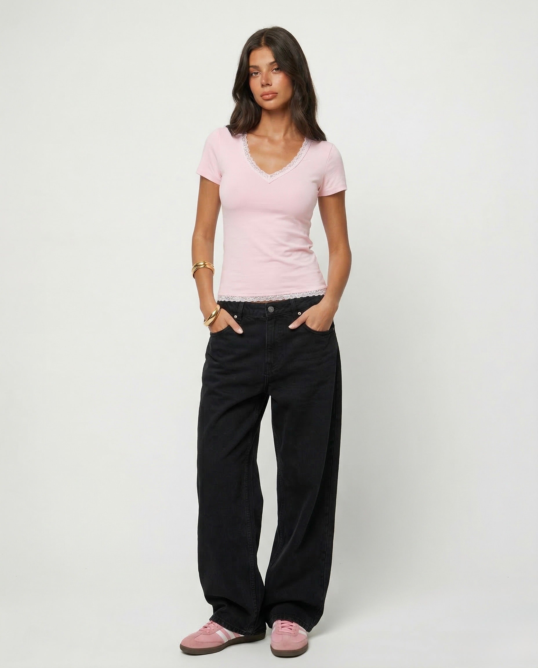 V-Neck Lace Tops