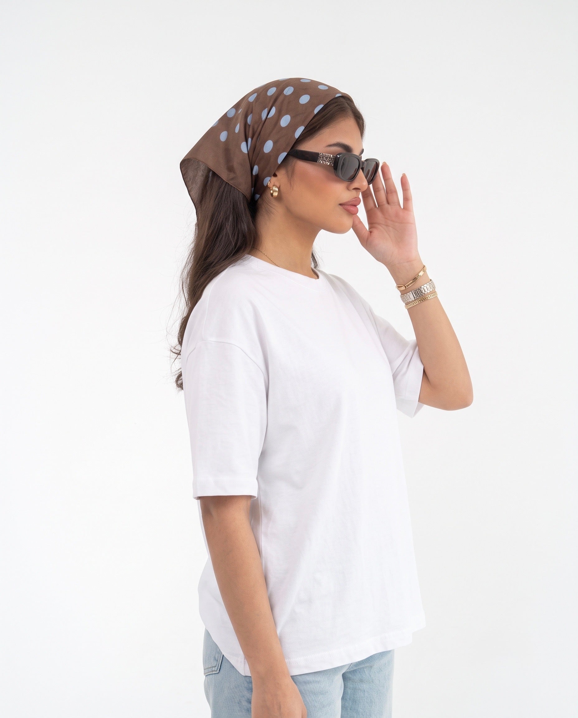 Polka Dot Satin Scarves