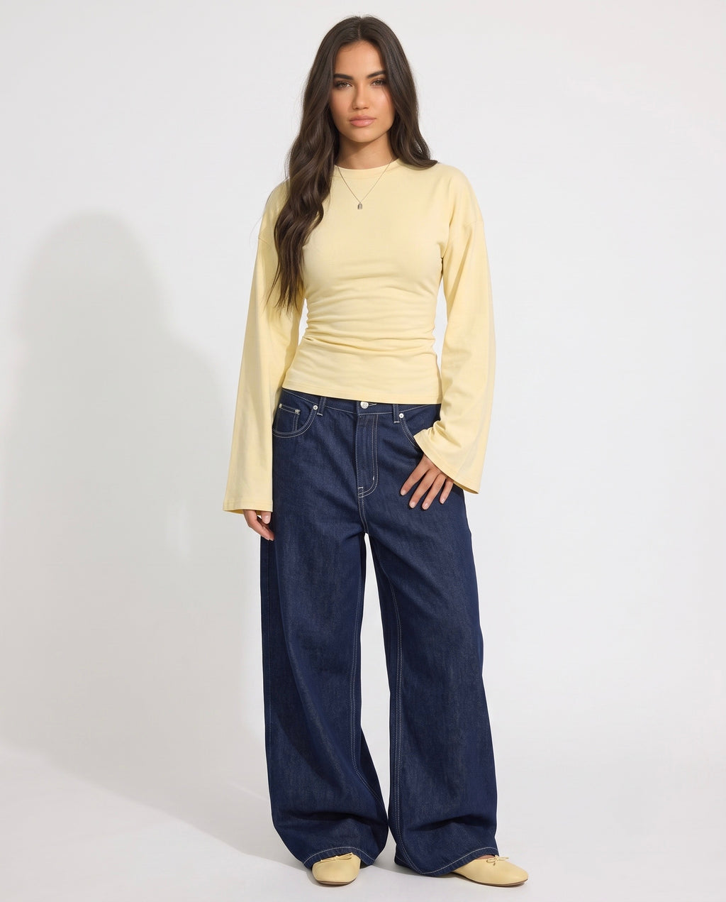 Long Sleeves Waist Tee
