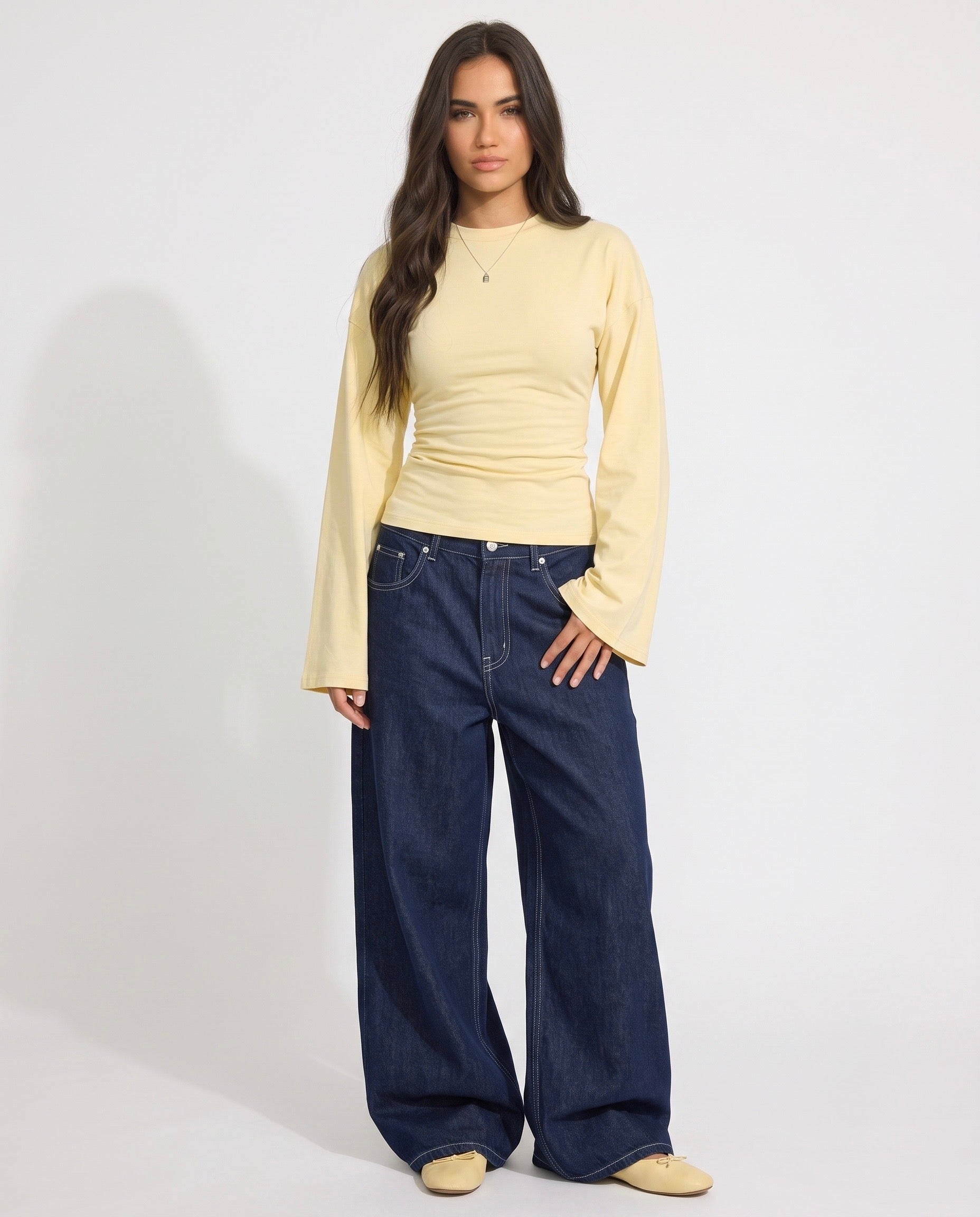 Long Sleeves Waist Tee