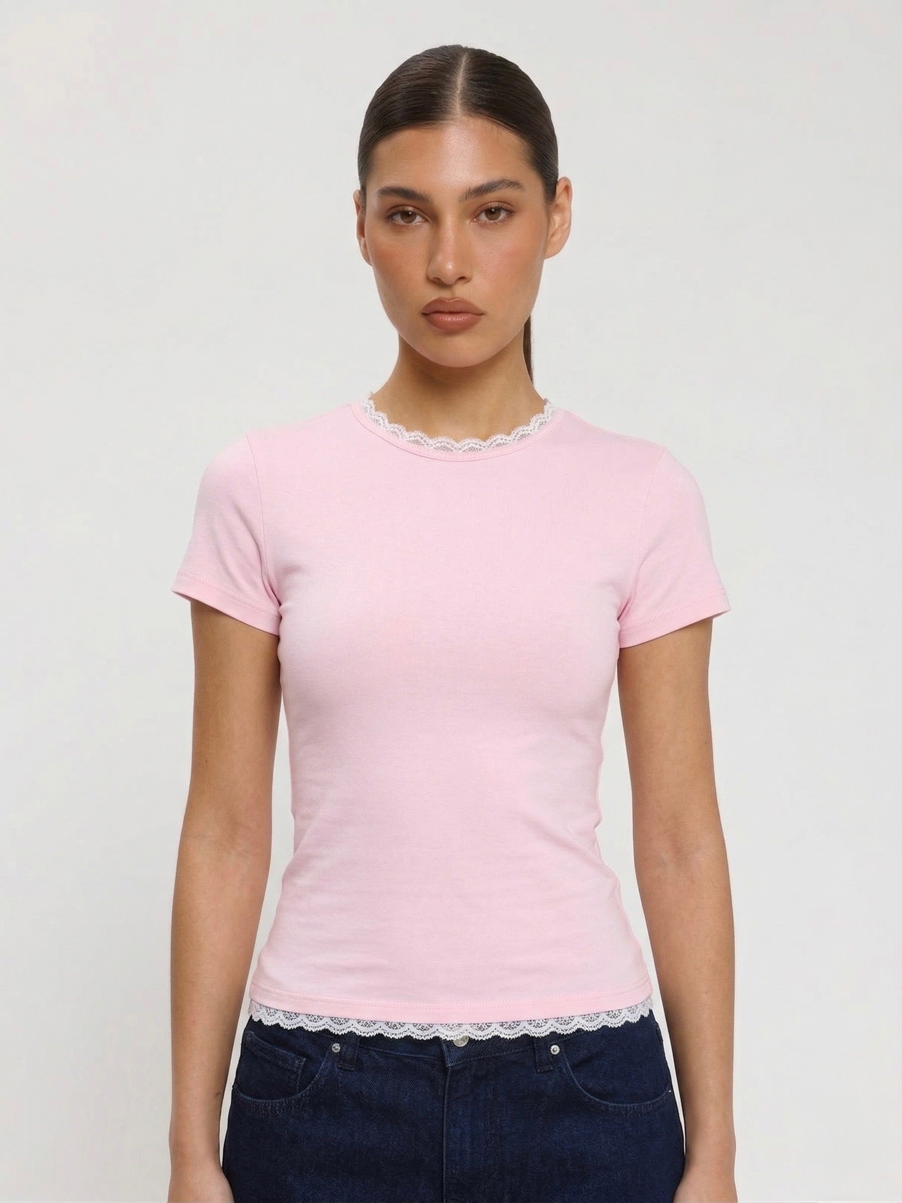 Lace Short Sleeve Tops
