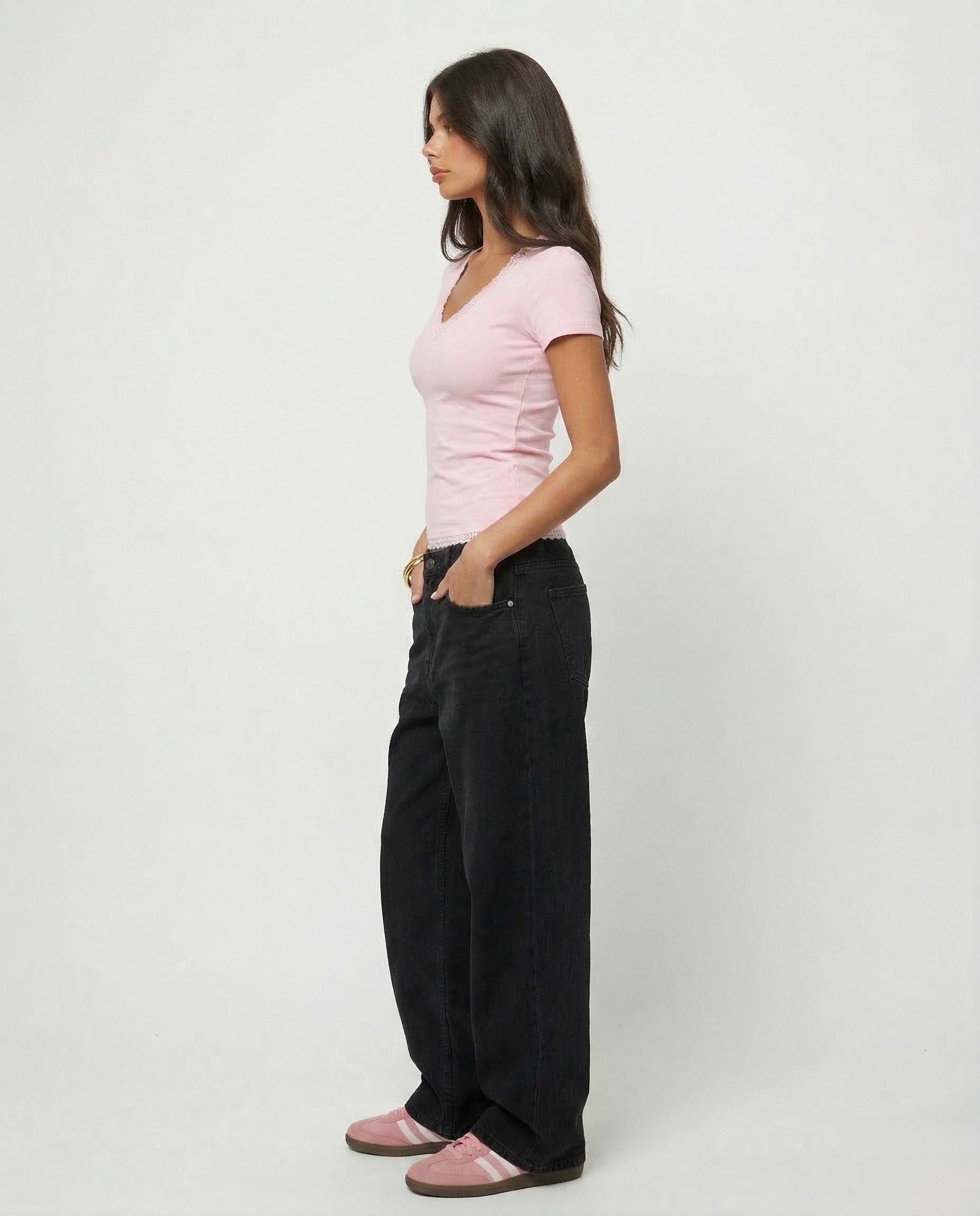 V-Neck Lace Tops