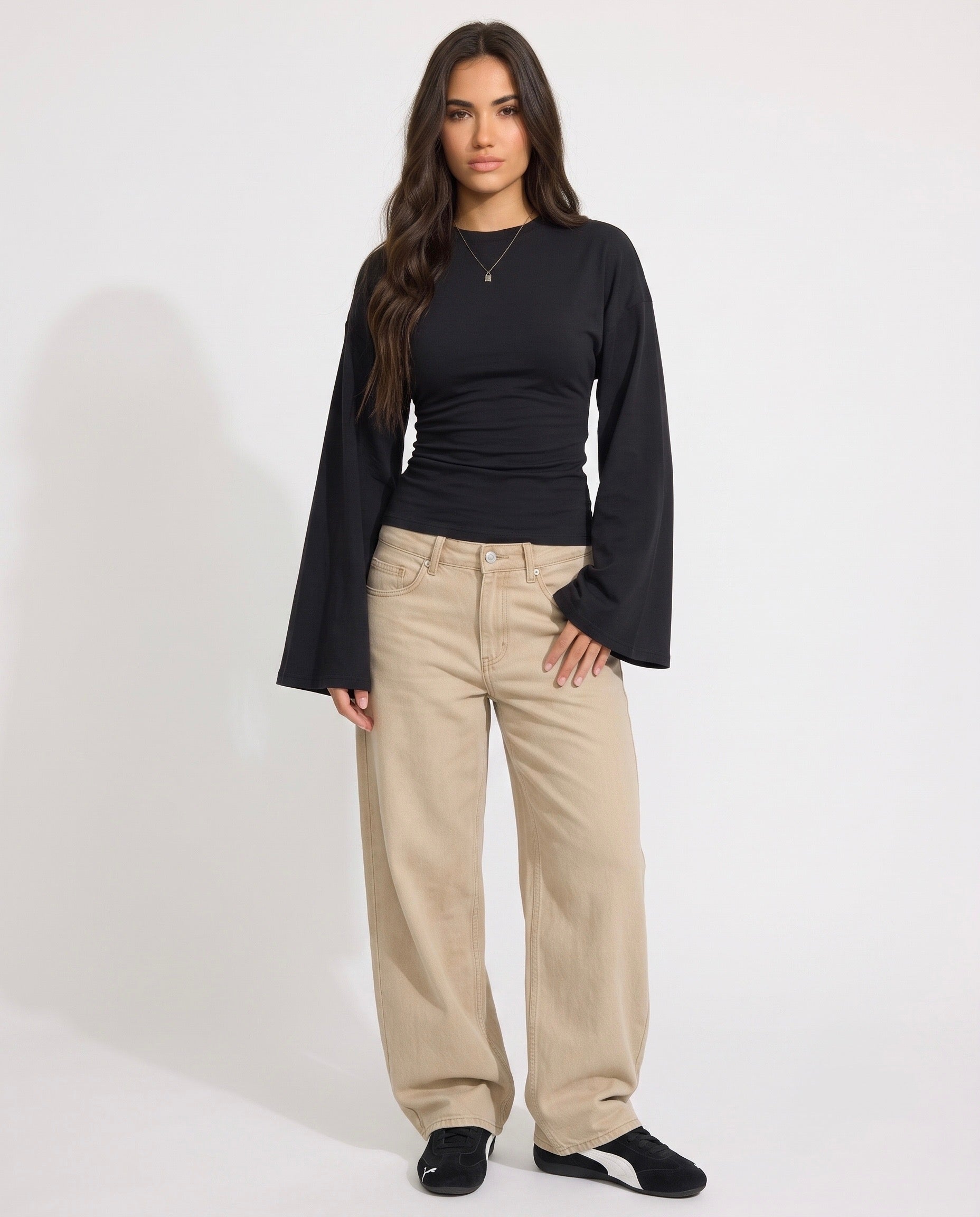 Long Sleeves Waist Tee