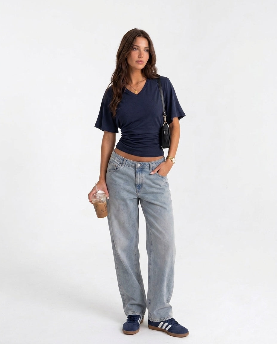V-Neck Waist Tee